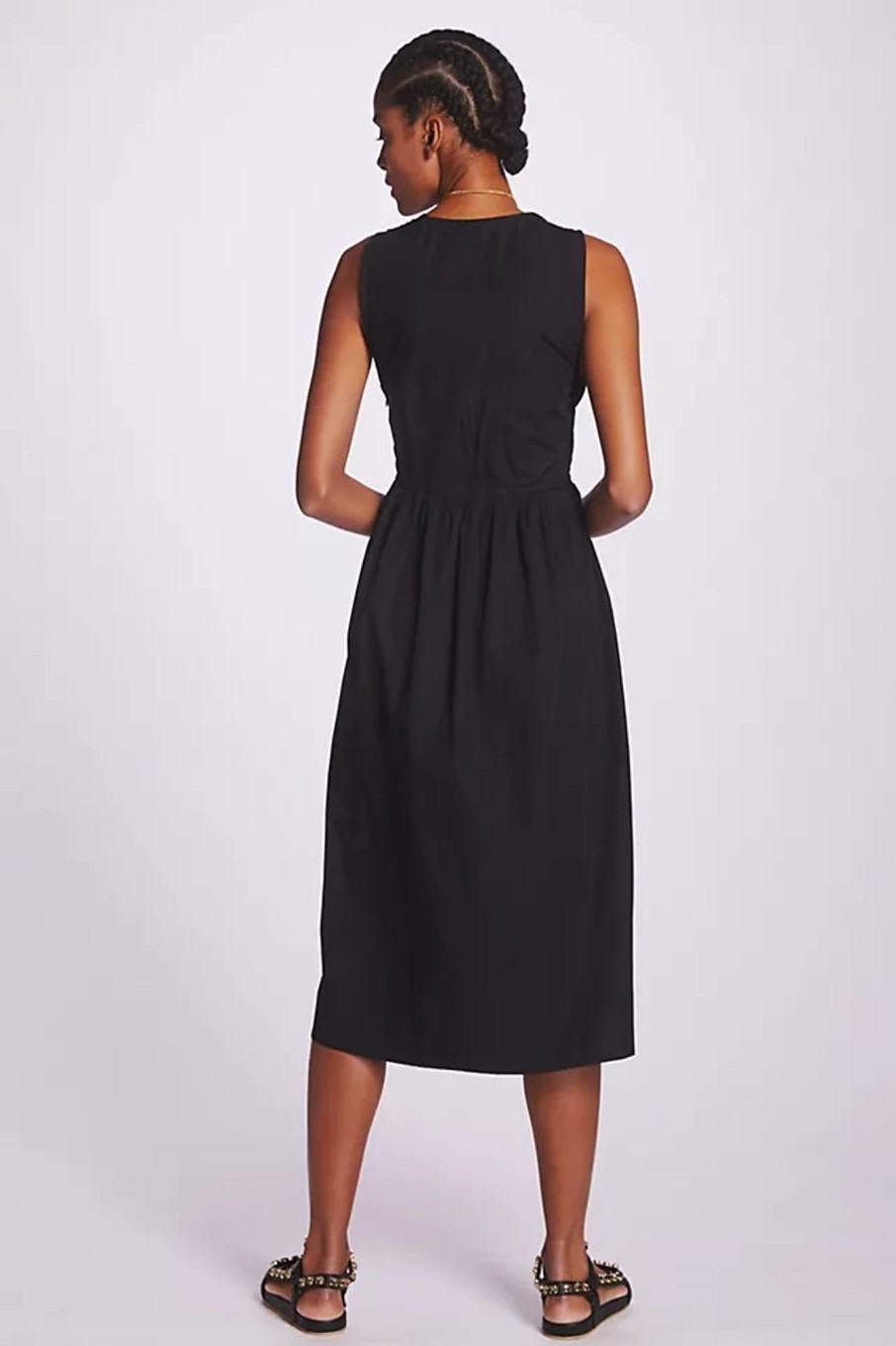 Women Styched Fashion | Faithfull Deep-V Midi Dress