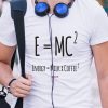 Men Styched Fashion | E=Mc^2 - Graphic T-Shirt White Color