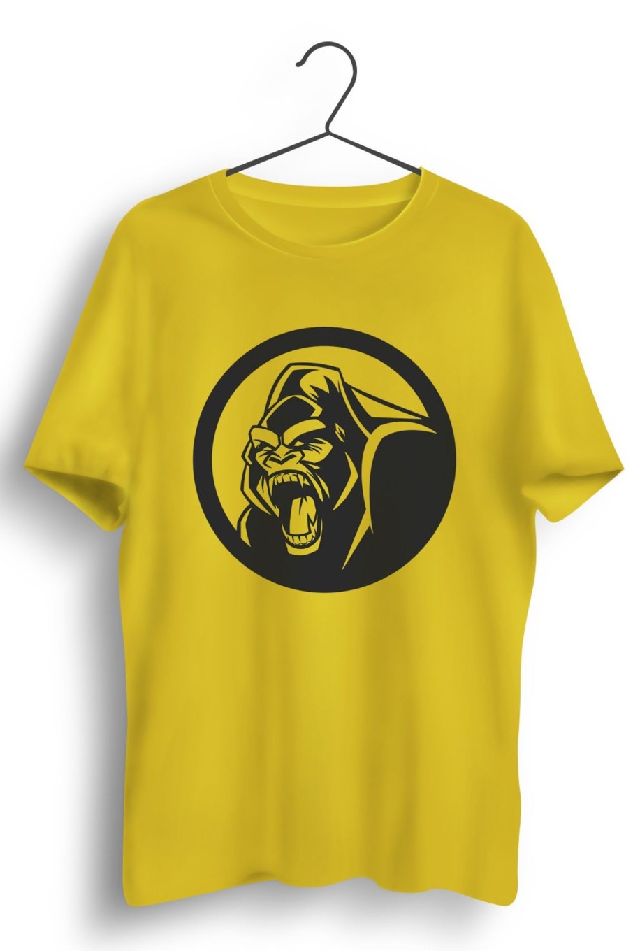 Men Styched | Angry Gorilla Graphic Printed Yellow Tshirt