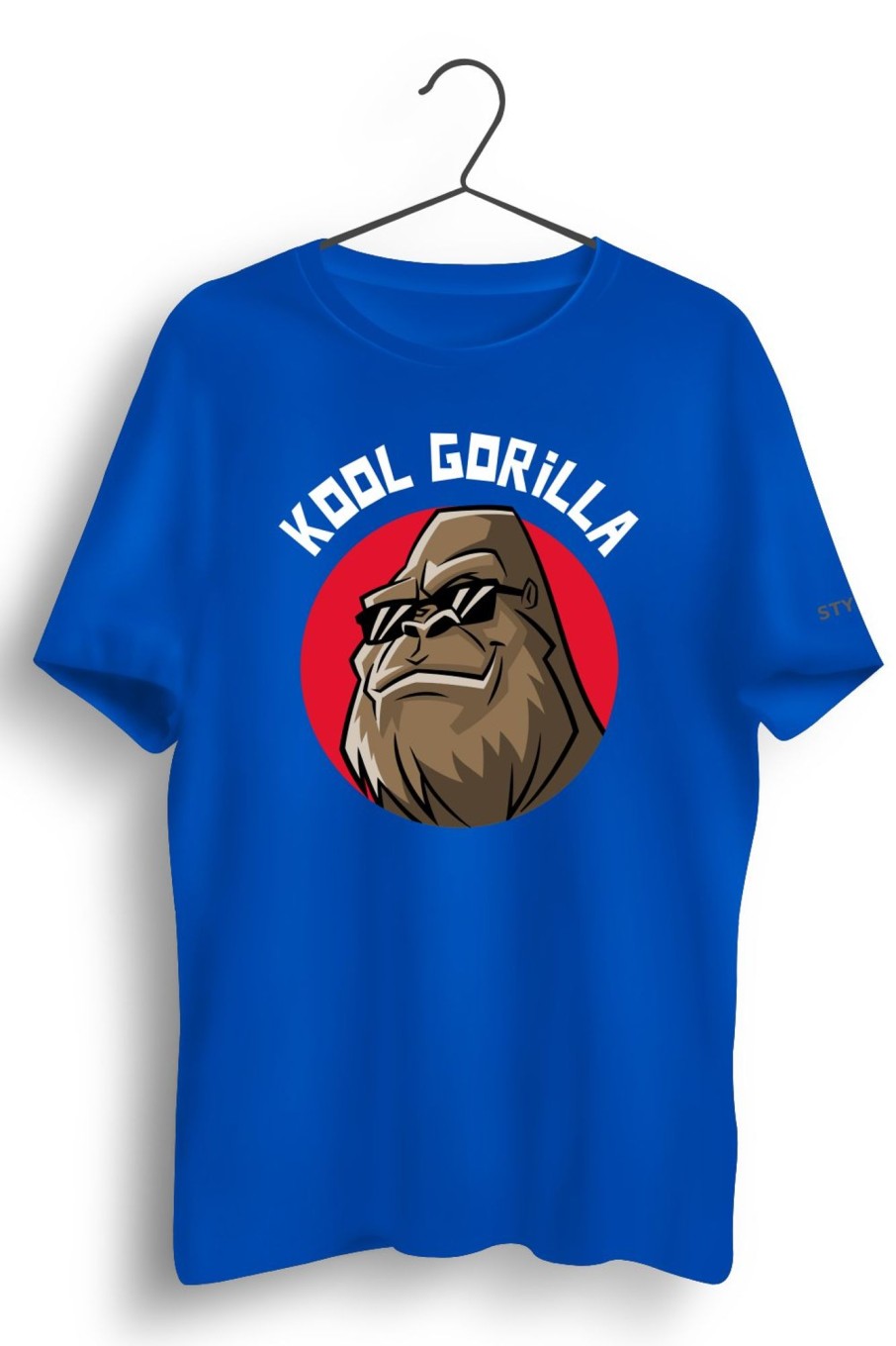 Men Styched | Kool Gorilla Graphic Printed Blue Tshirt