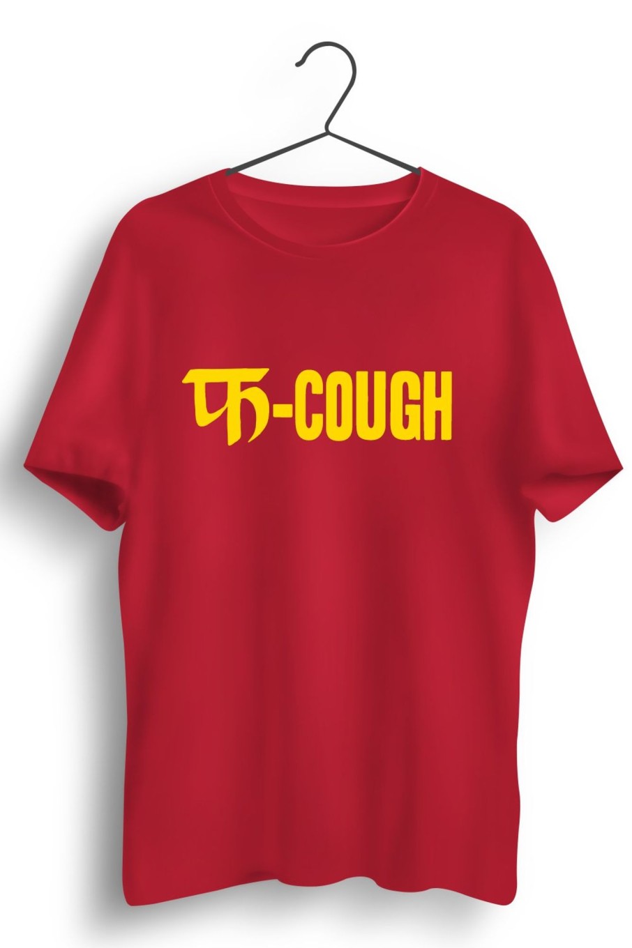 Men Styched | Fa-Cough Graphic Printed Red Tshirt