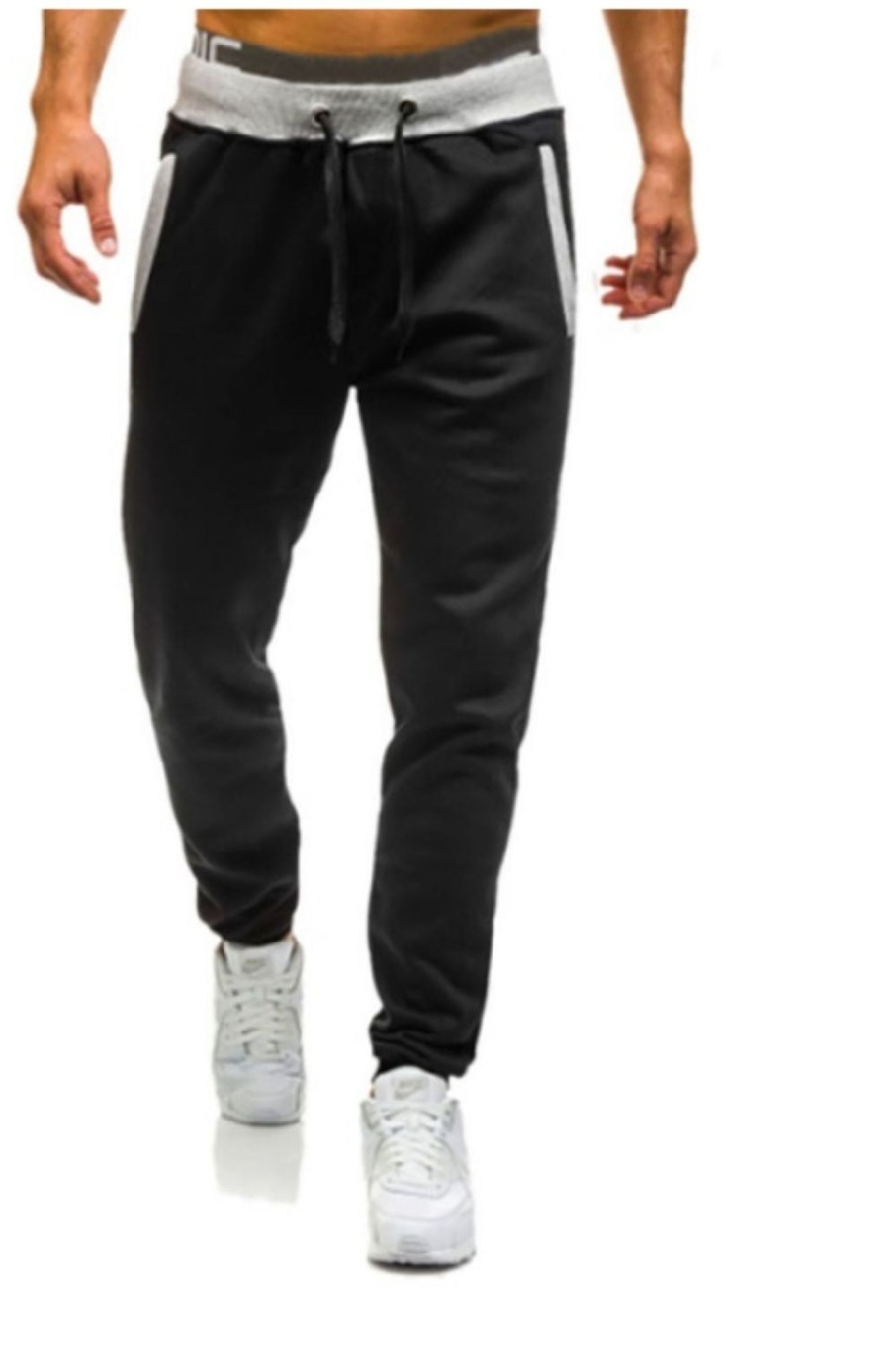 Men Styched Fashion | White Waist With Black Jogger