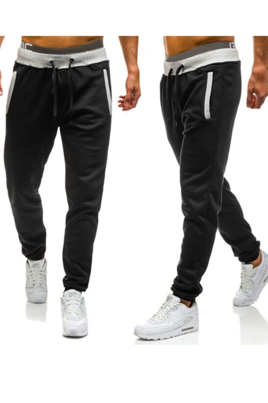 Men Styched Fashion | White Waist With Black Jogger