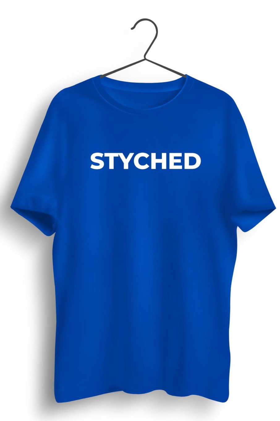 Men Styched | Styched Font Blue Tshirt