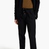 Men Styched Fashion | Black Cotton-Blend Pants