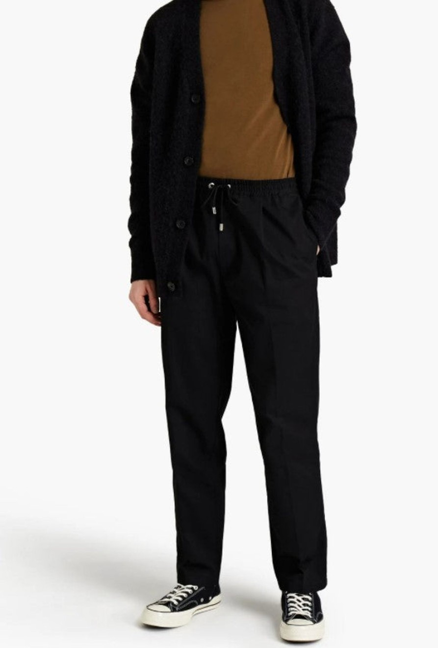 Men Styched Fashion | Black Cotton-Blend Pants