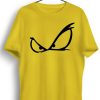 Men Styched | Angry Eyes Graphic Printed Yellow Tshirt