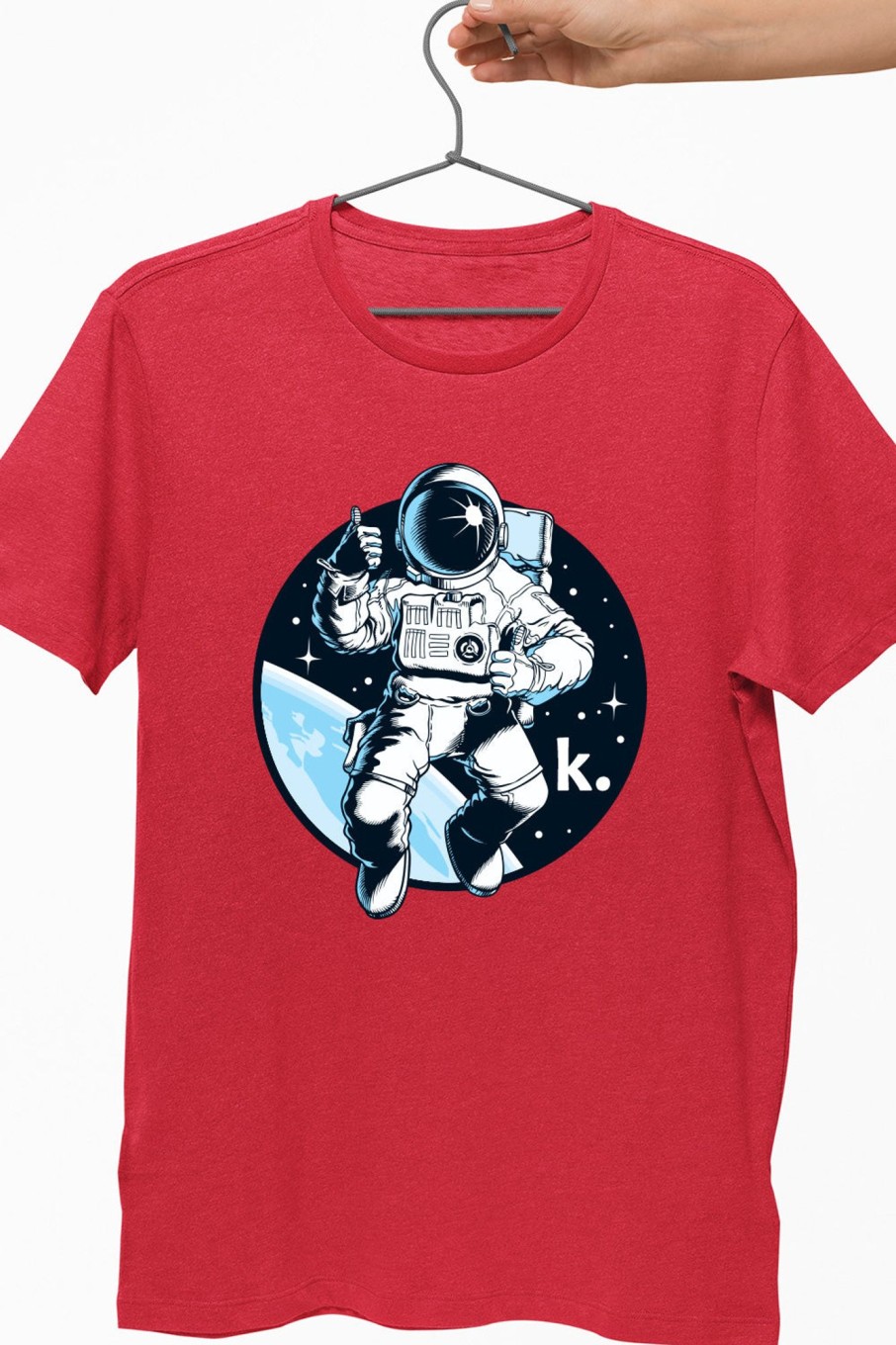 Men Styched Fashion | Astronaut K Red Tshirt