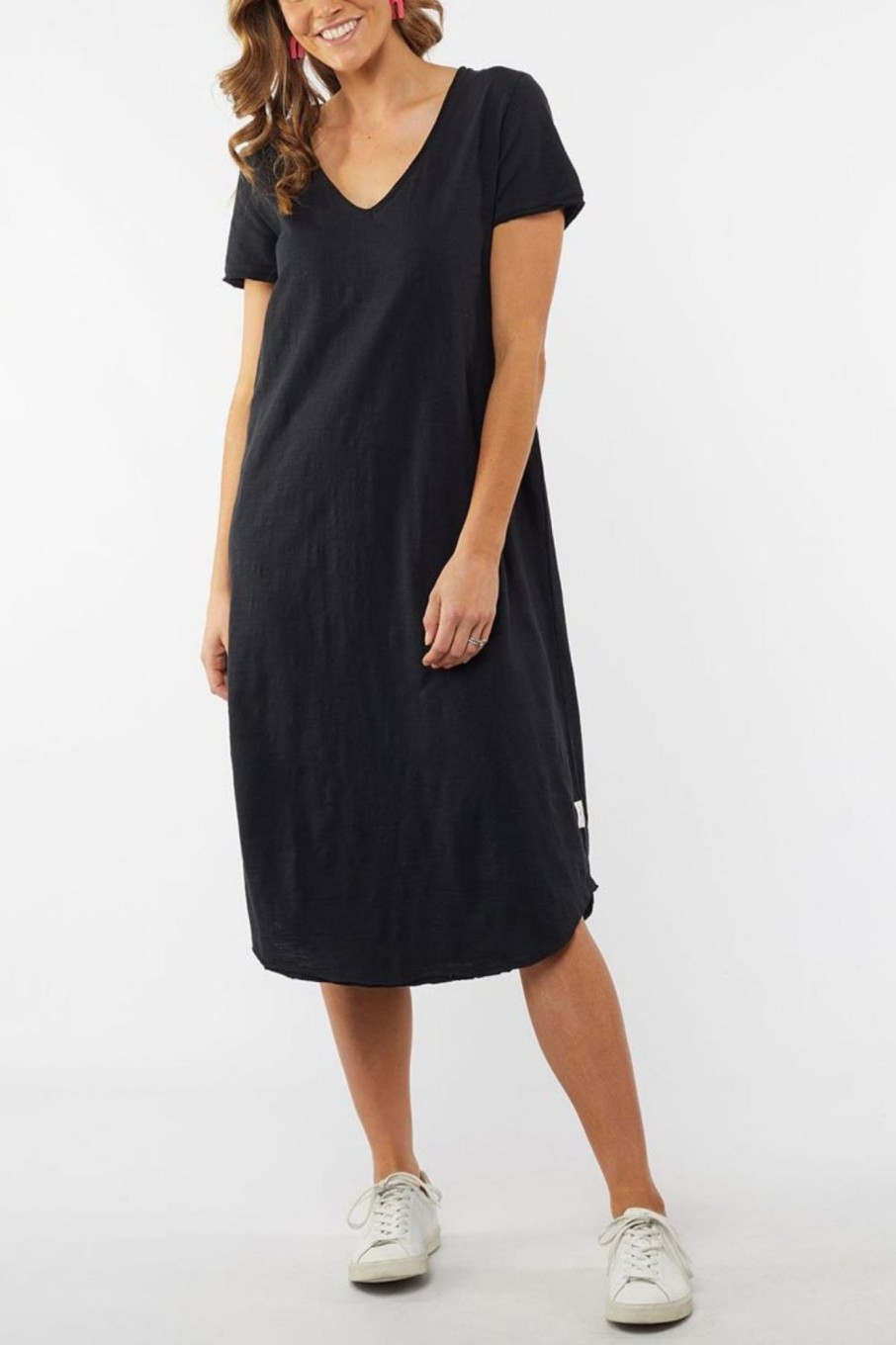 Women Styched Fashion | Midi Dress In Black