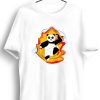 Men Styched Fashion | Panda On Fire Graphic Printed White Tshirt