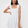 Women Styched Fashion | Sleeveless Ruffle Strap Mini Smock Dress