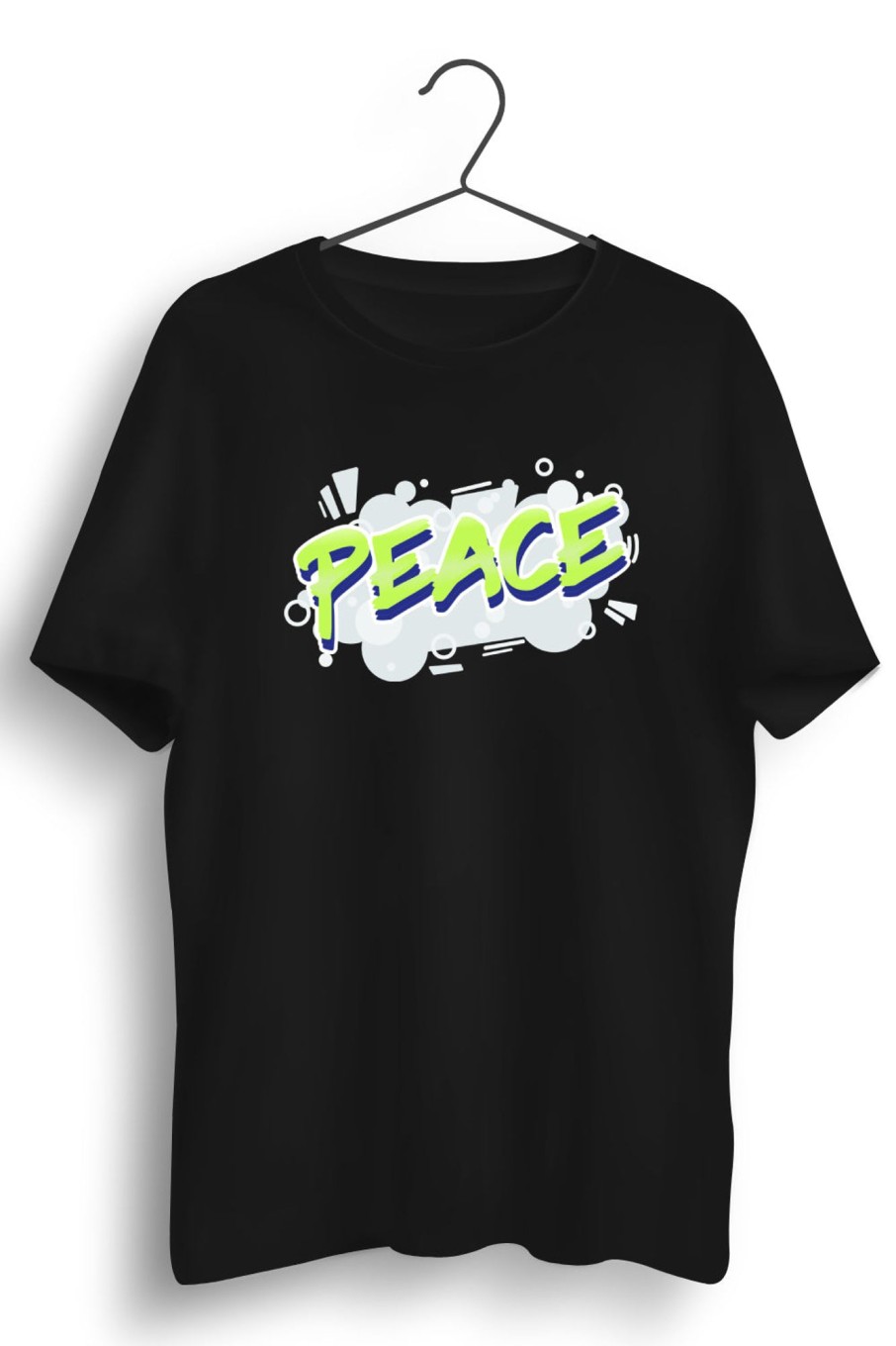 Men Styched | Peace Graphic Printed Black Tshirt