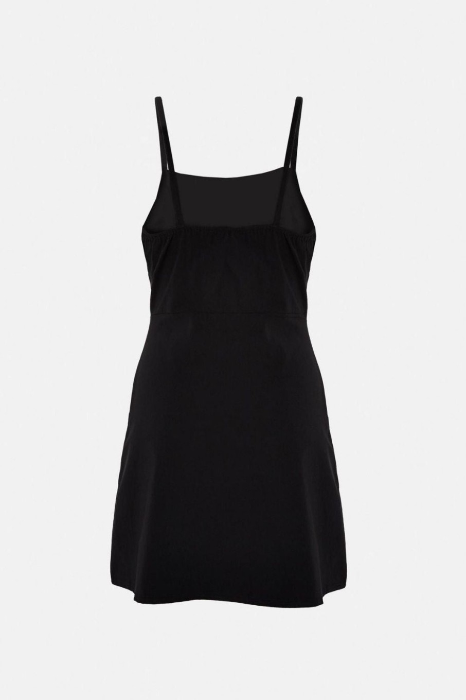 Women Styched Fashion | Button Front Embellished Dress In Black