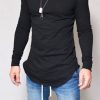 Men Styched Fashion | Asymmetric Black Full Sleeve Tshirt