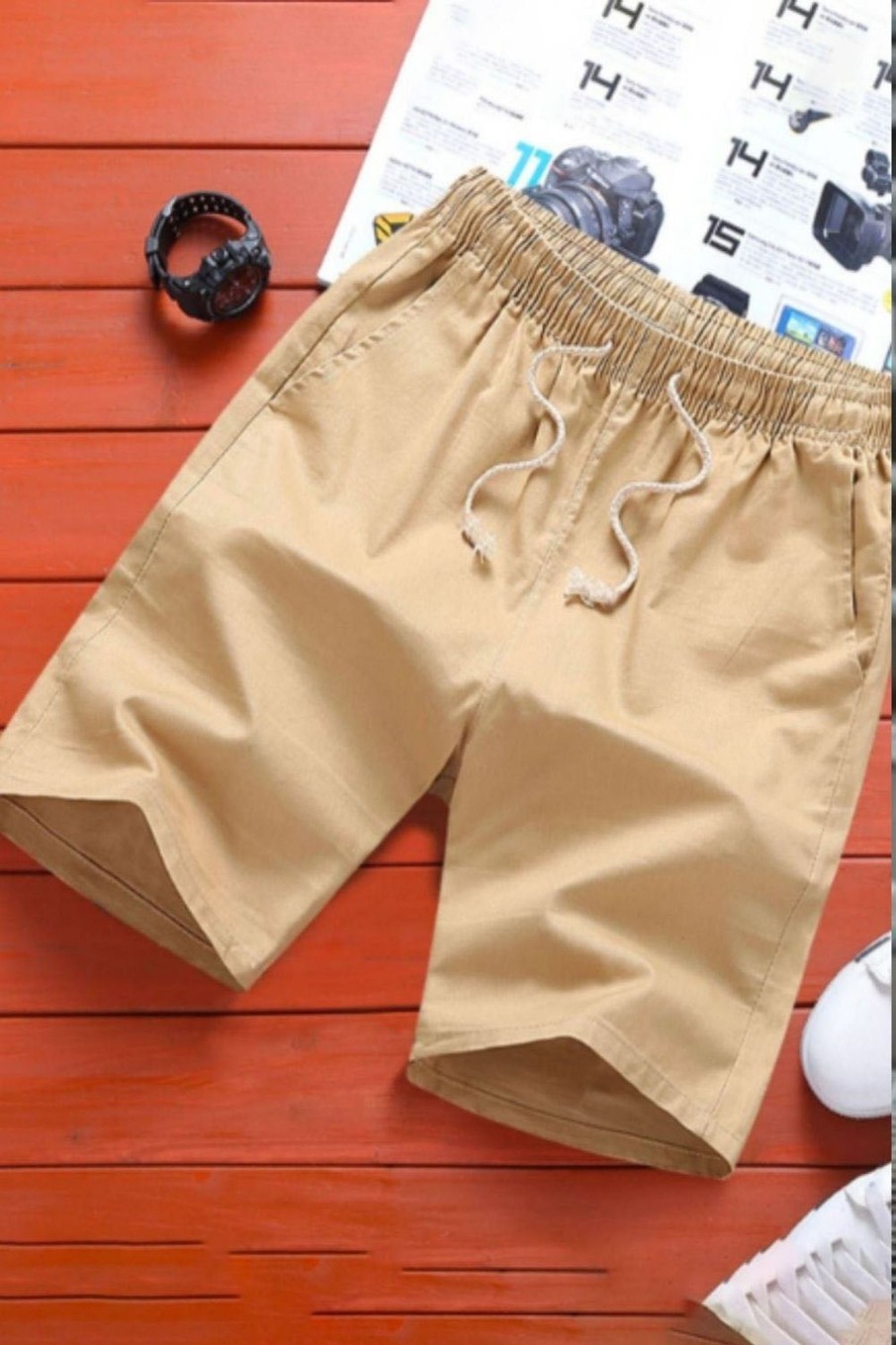 Men Styched Fashion | Drawstring Waist Slant Pocket Shorts