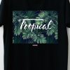 Men Styched Fashion | Tropical Dream - Nature Inspired Block Graphic Printed Casual Tee Black