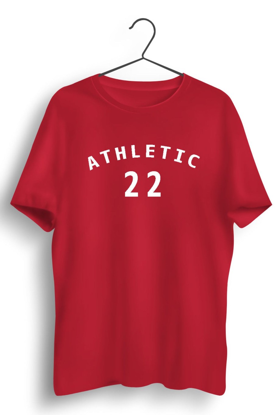 Men Styched | Athletic 22 Graphic Printed Red Tshirt