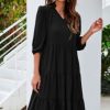 Women Styched Fashion | Tiered Puff Sleeve Dress