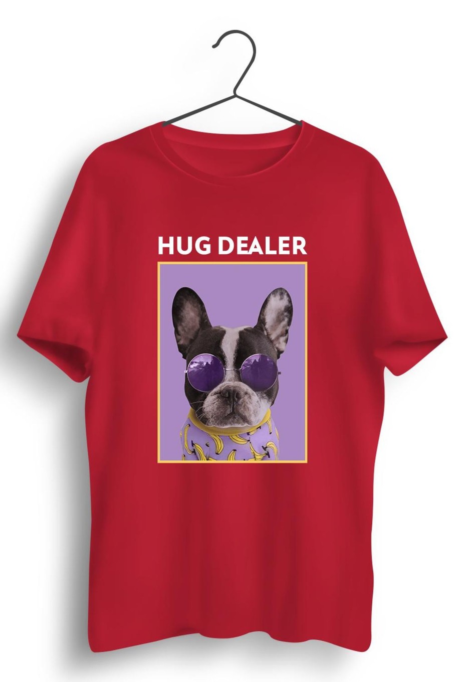 Men Styched Fashion | Hug Dealer Graphic Printed Red Tshirt