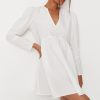 Women Styched Fashion | V Neck Full Sleeve Flared Dress