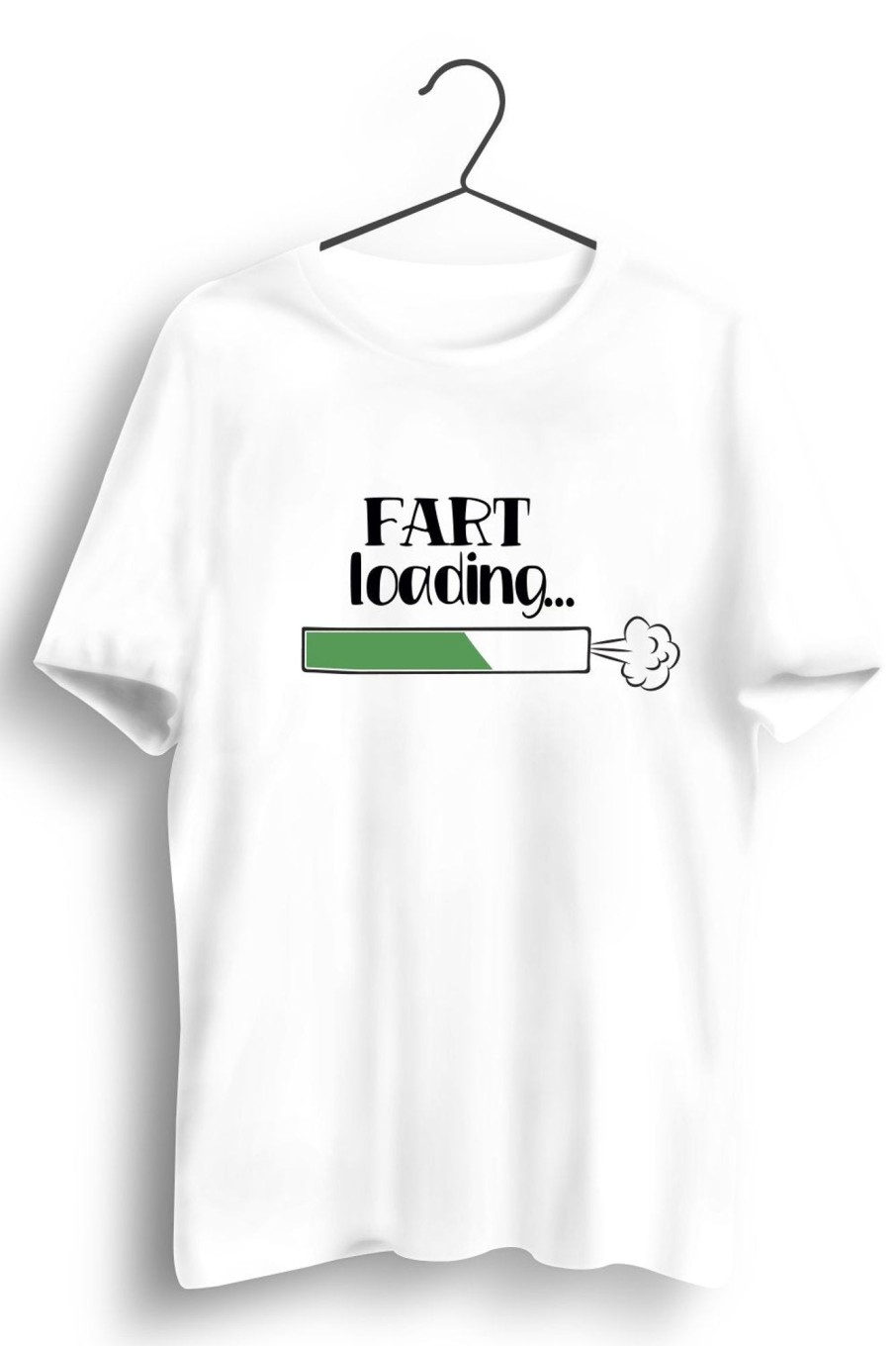 Men Styched | Fart Loading Graphic Printed White Tshirt