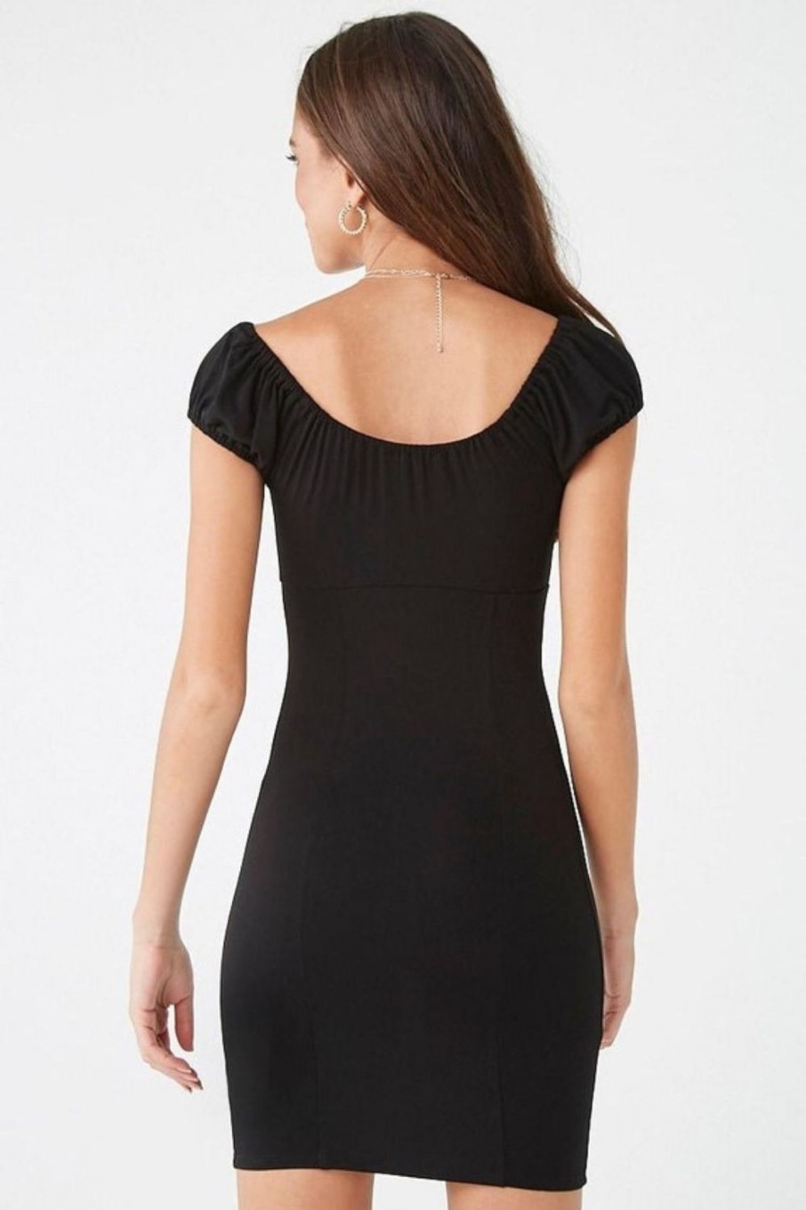 Women Styched Fashion | Solid Shirred Mini Dress