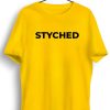 Men Styched | Styched Font Yellow Tshirt