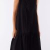 Women Styched Fashion | Flarred At The Hem Dress In Black