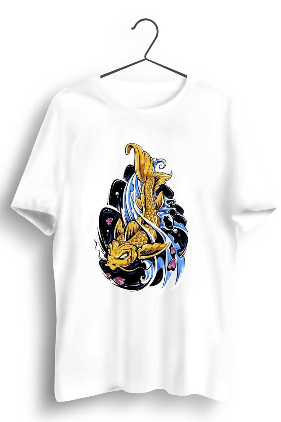 Men Styched | Vintage Fish Art Graphic Printed White Tshirt