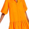 Women Styched Fashion | Boxy Layered Orange Dress