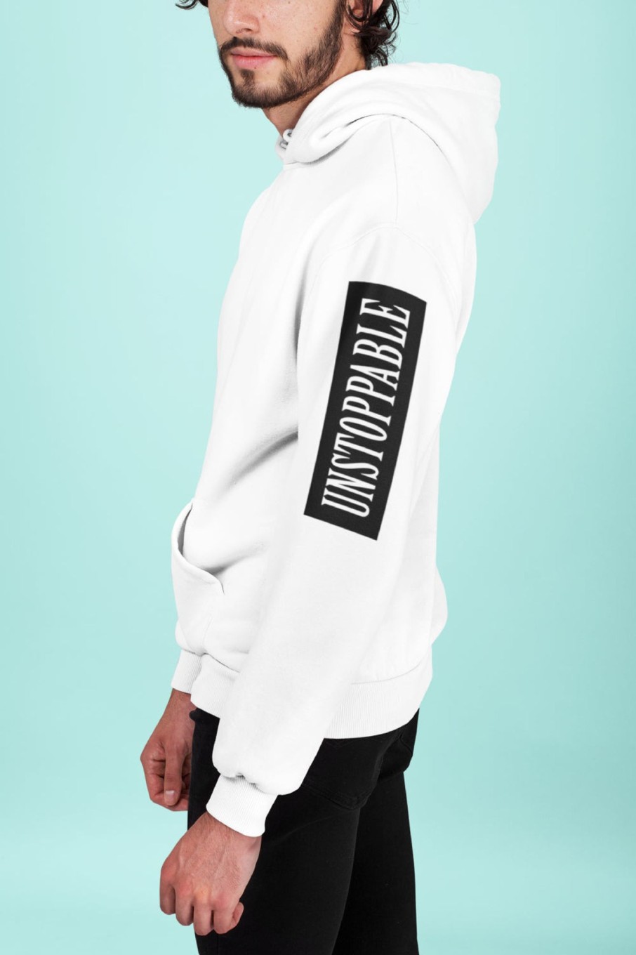 Men Styched Fashion | Unstoppable Premium Non Zipper White Hoodie