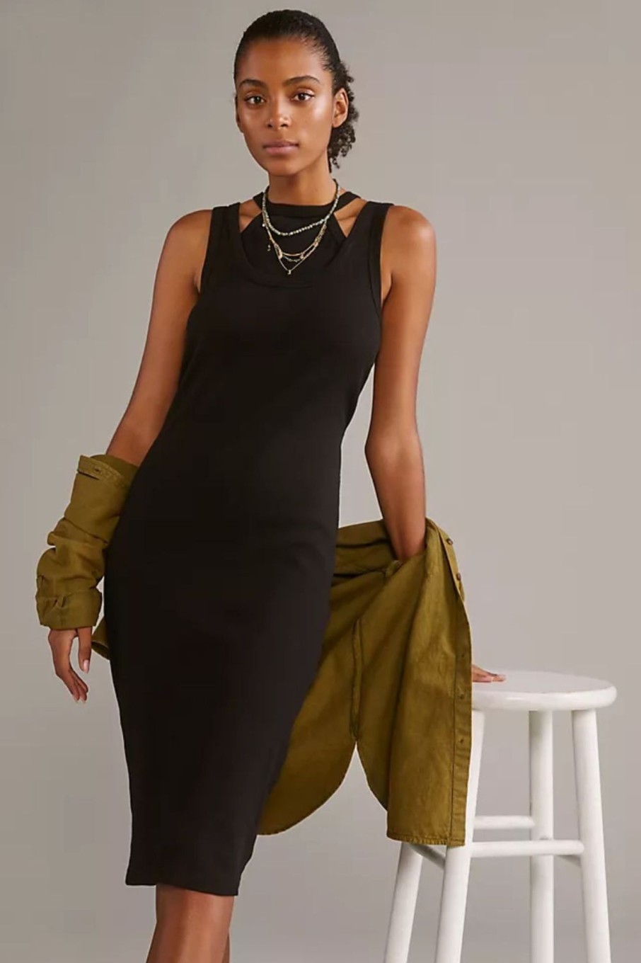 Women Styched Fashion | Back Smart Layered Tank Dress