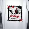 Men Styched Fashion | Young And Wild Forever - Graphic Printed White Casual Fashion Tshirt