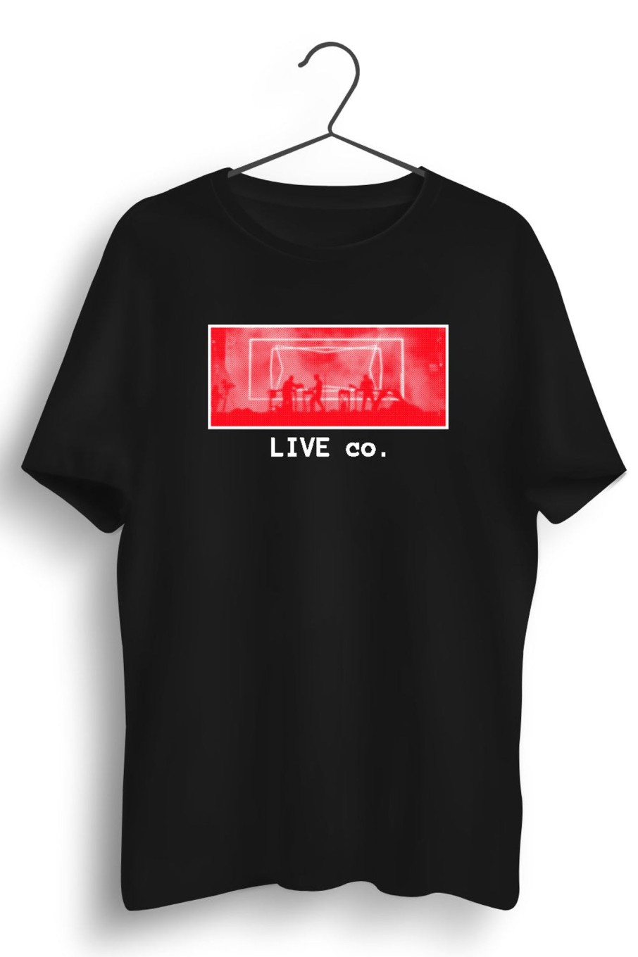 Men Styched | Live Co Concert Graphic Printed Black Tshirt