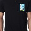 Men Styched Fashion | Black Premium Polo T-Shirt With Memphis Flow Style Pocket Print