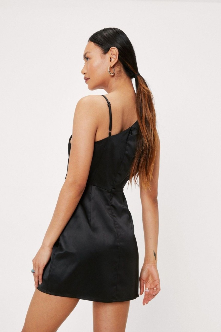 Women Styched Fashion | Asymmetric Satin Mini Dress