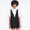 Women Styched Fashion | Black Deep V Neck Short Dress