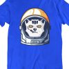 Men Styched Fashion | Smoking Space Fox Blue Tshirt