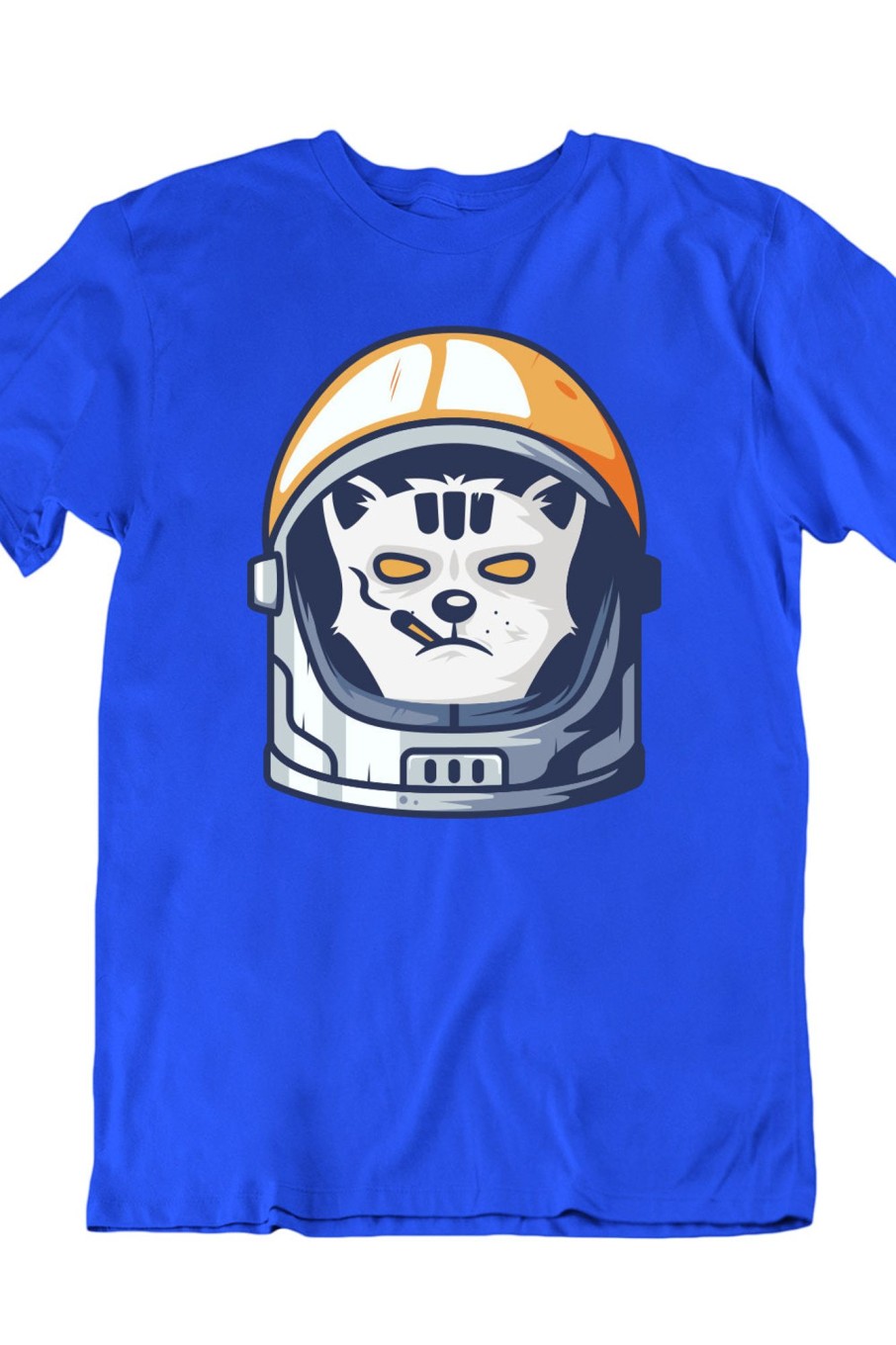 Men Styched Fashion | Smoking Space Fox Blue Tshirt