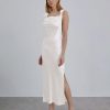 Women Styched Fashion | Cowl Neck Adjustable Straps Silky Dress