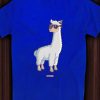 Men Styched Fashion | Cool Alpaca Wearing Sunglasses - Quirky Graphic T-Shirt Blue Color