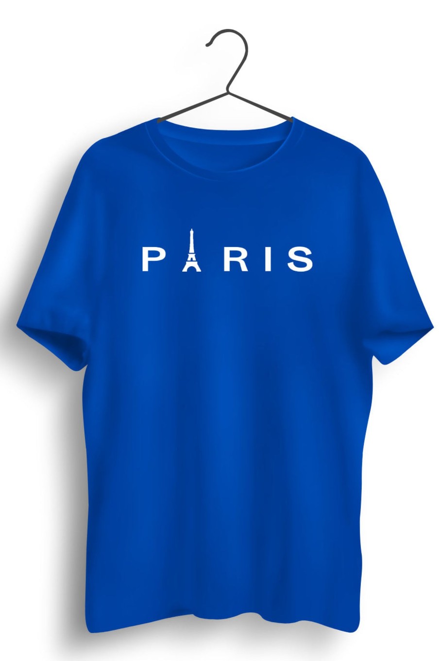 Men Styched | Paris Graphic Printed Blue Tshirt