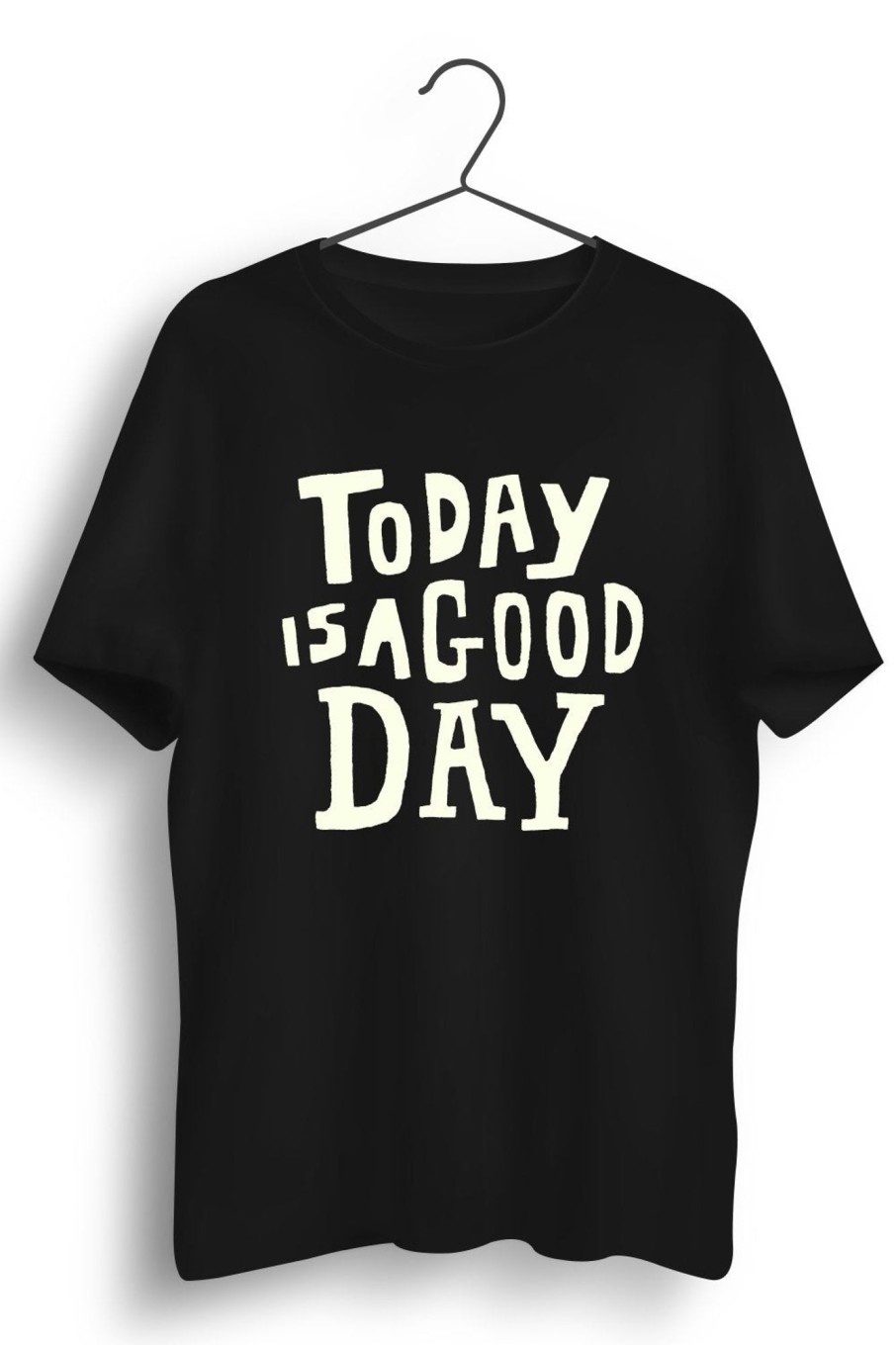 Men Styched | Today Is A Good Day Graphic Printed Black Tshirt