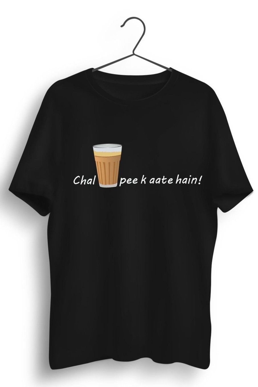 Men Styched Fashion | Chai Peeke Aate Hai Black Tshirt