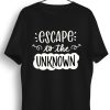 Men Styched | Escape To The Unknown Graphic Printed Black Tshirt