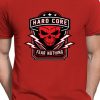 Men Styched Fashion | Hard Core Fear Nothing - Dare Red T-Shirt Printed