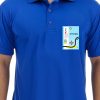 Men Styched Fashion | Royal Blue Premium Polo T-Shirt With Memphis Flow Style Pocket Print