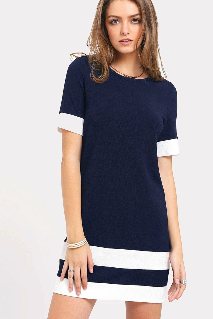 Women Styched Fashion | Casual Dark Blue Dress