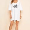 Women Styched Fashion | White Tee Dress