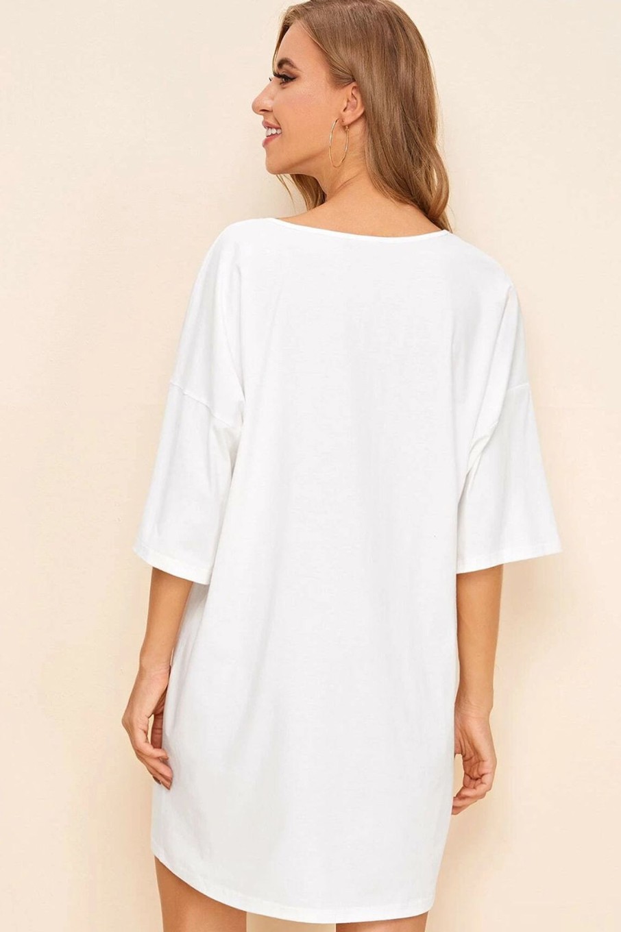 Women Styched Fashion | White Tee Dress